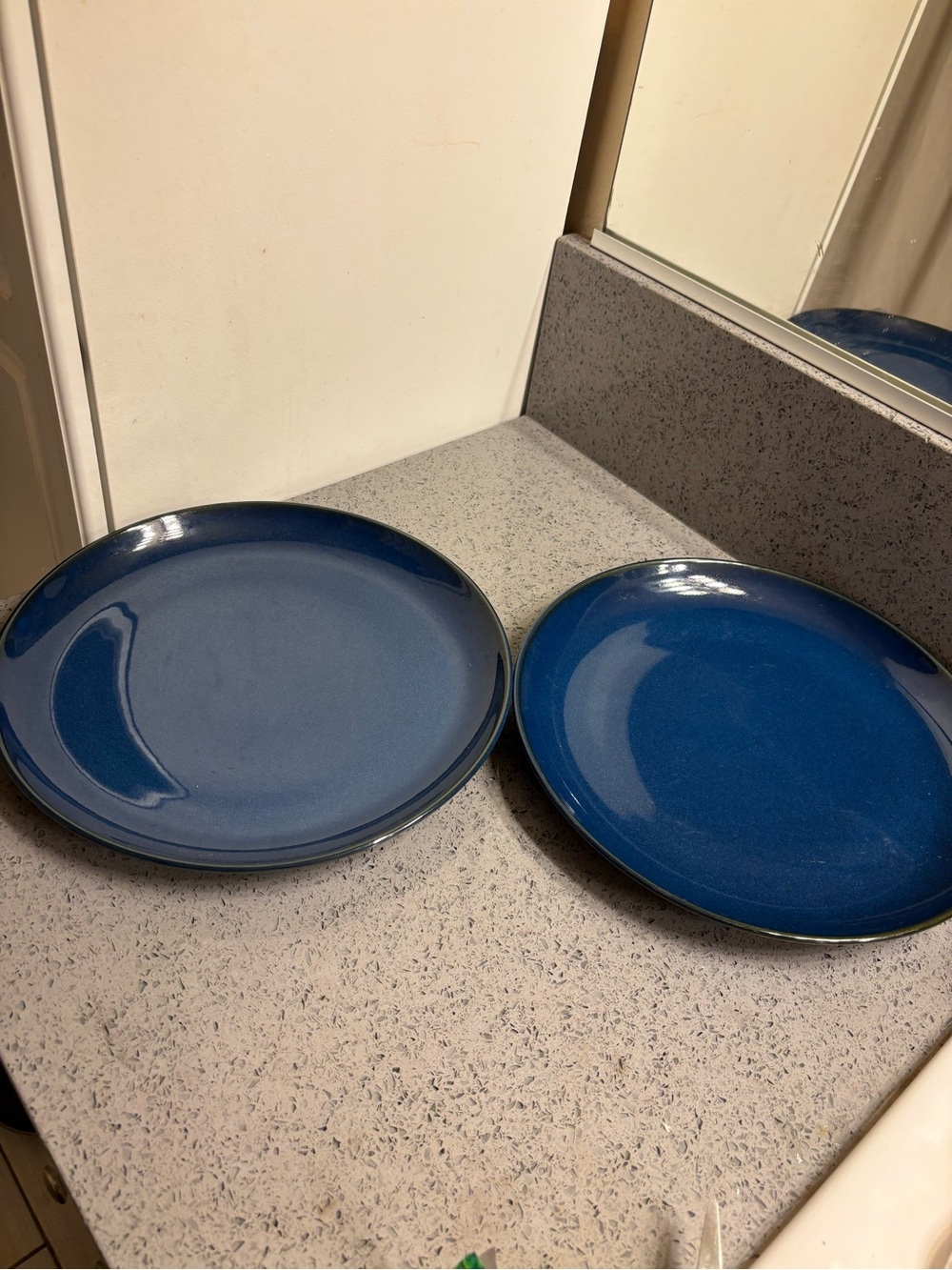 Crate & Barrel Blue Dinner Plates - Set of 2
